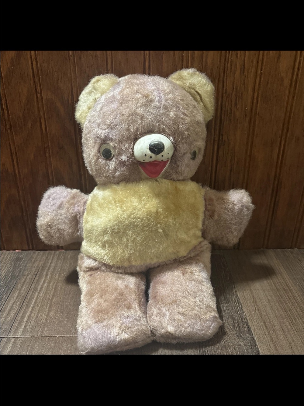 Vintage 1950s Rubber Face Brown Teddy Bear w Googly Eyes Cubbi Gund?